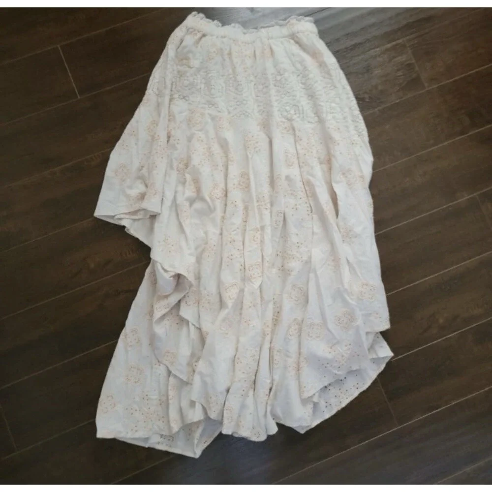 Free People Doily Maxi Skirt Boho Chic Lace Cottagecore Hippie Festival Womens S
